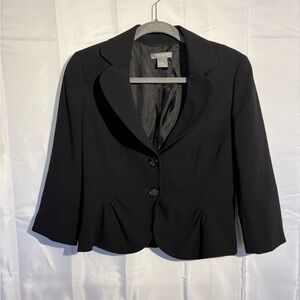 Ann Taylor Black Blazer with Ruffle - Size 6